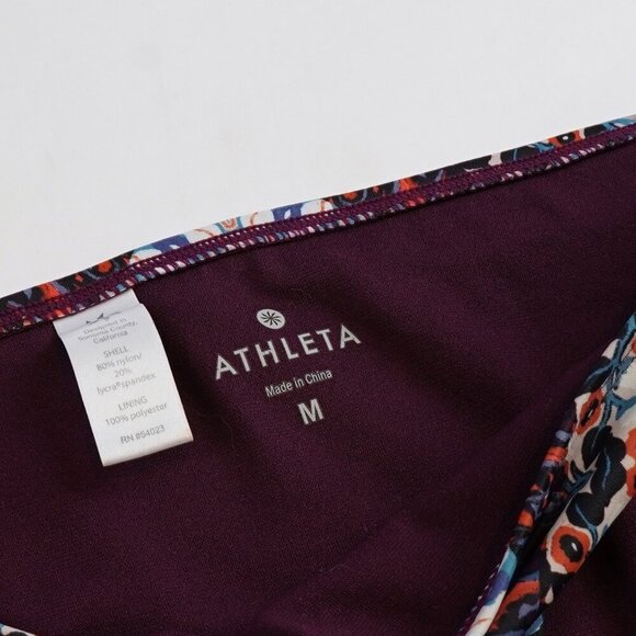 Athleta Marrakesh Shirred Hipster Bikini Bottom Purple Geo Print - Medium - Picture 2 of 3